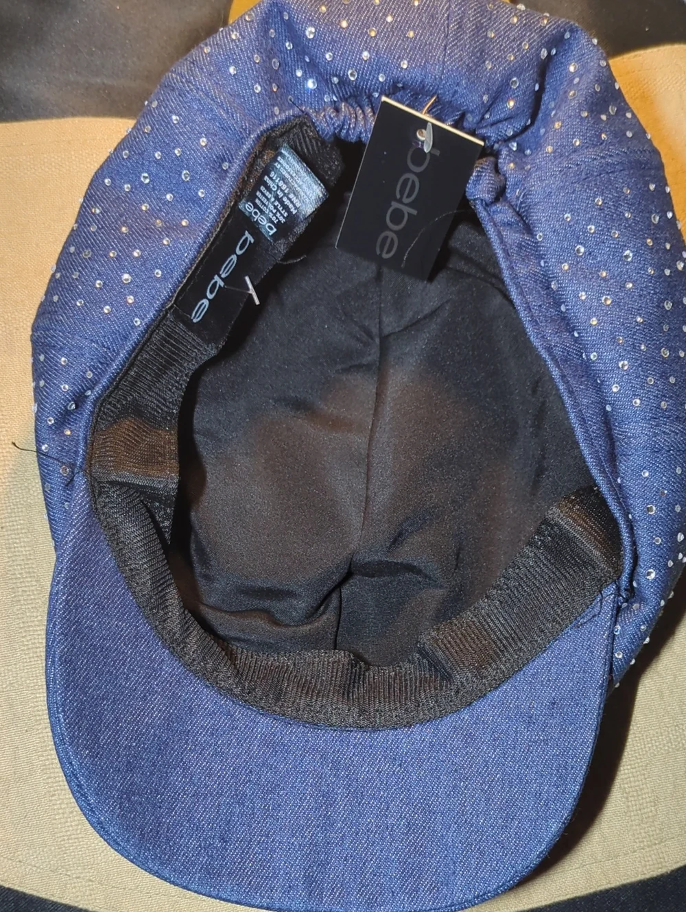 Y2K bebe Girls Royal Blue Rhinestone Newsboy Hat NOW ONLY $35